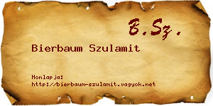 Bierbaum Szulamit névjegykártya